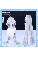 1/3 Delusion Genshin Impact Furina Silver White Blue Highlighted Cosplay Wigs